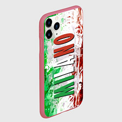 Чехол iPhone 11 Pro матовый Флаг Италии - кляксы, цвет: 3D-малиновый — фото 2