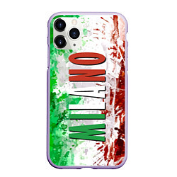 Чехол iPhone 11 Pro матовый Флаг Италии - кляксы, цвет: 3D-светло-сиреневый