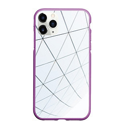 Чехол iPhone 11 Pro матовый Геометрические сеточные линии, цвет: 3D-фиолетовый