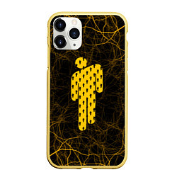 Чехол iPhone 11 Pro матовый Билли айлиш паутина абстракция, цвет: 3D-желтый