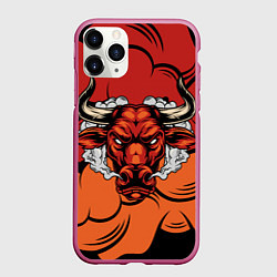 Чехол iPhone 11 Pro матовый Красный бычара