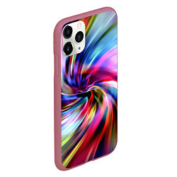 Чехол iPhone 11 Pro матовый Радужная спираль, цвет: 3D-малиновый — фото 2