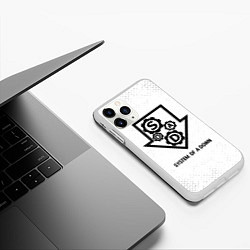 Чехол iPhone 11 Pro матовый System of a Down glitch на светлом фоне, цвет: 3D-белый — фото 2