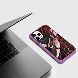 Чехол iPhone 11 Pro матовый Японская змея уроборос, цвет: 3D-фиолетовый — фото 2
