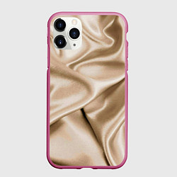 Чехол iPhone 11 Pro матовый Струящаяся золотистая ткань, цвет: 3D-малиновый