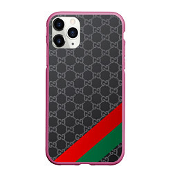 Чехол iPhone 11 Pro матовый В стиле gucci, цвет: 3D-малиновый