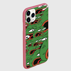 Чехол iPhone 11 Pro матовый Пепе лягушка, цвет: 3D-малиновый — фото 2