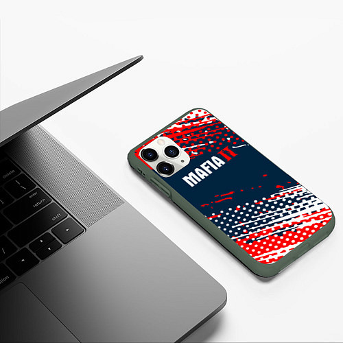 Чехол iPhone 11 Pro матовый Mafia краска / 3D-Темно-зеленый – фото 3