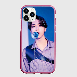 Чехол iPhone 11 Pro матовый Stray Kids 2nd World Tour Maniac Han, цвет: 3D-малиновый