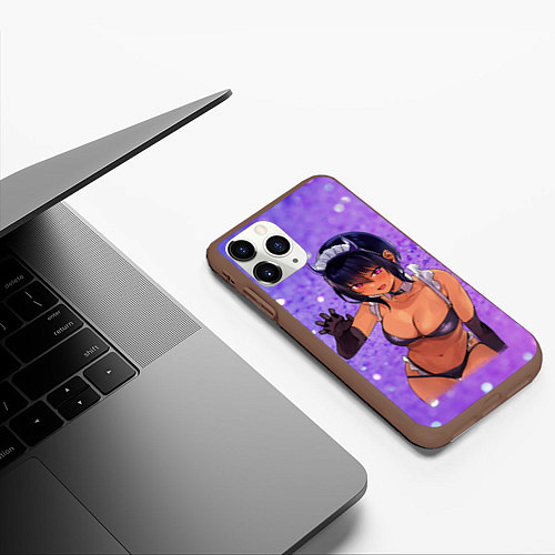 Чехол iPhone 11 Pro матовый Моя новая горничная очень подозрительна - фон из б / 3D-Коричневый – фото 3