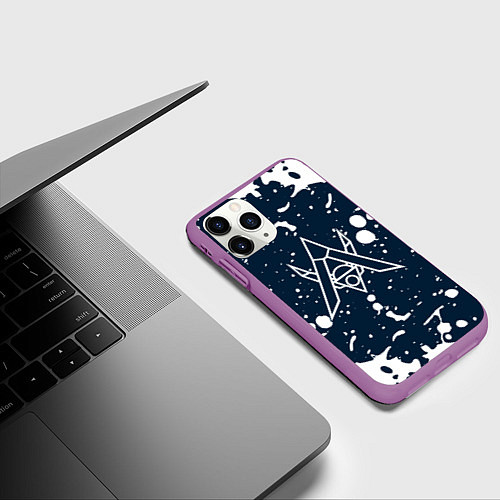 Чехол iPhone 11 Pro матовый Alan walker - Краска / 3D-Фиолетовый – фото 3