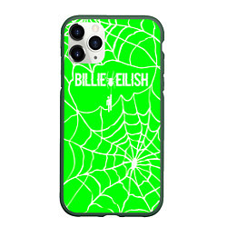 Чехол iPhone 11 Pro матовый Billie Eilish - паутина, цвет: 3D-темно-зеленый