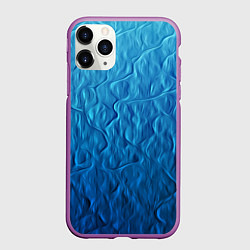 Чехол iPhone 11 Pro матовый Волновой паттерн, цвет: 3D-фиолетовый