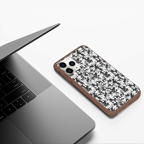 Чехол iPhone 11 Pro матовый Весёлая девушка / 3D-Коричневый – фото 3