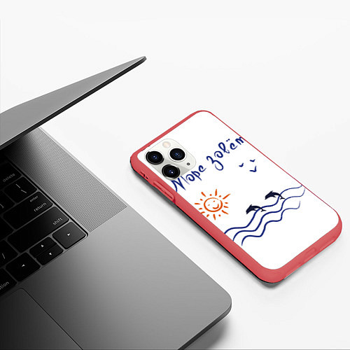 Чехол iPhone 11 Pro матовый Лето Море зовет / 3D-Красный – фото 3