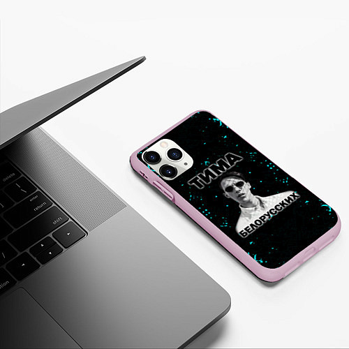 Чехол iPhone 11 Pro матовый Рэп тимофей морозов / 3D-Розовый – фото 3