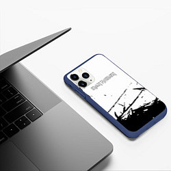 Чехол iPhone 11 Pro матовый Iron Maiden черная текстура, цвет: 3D-тёмно-синий — фото 2