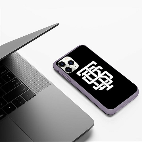 Чехол iPhone 11 Pro матовый BTS alternative logo / 3D-Серый – фото 3