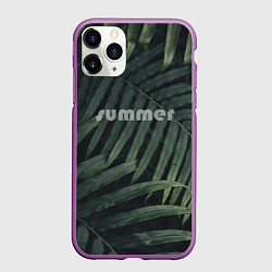 Чехол iPhone 11 Pro матовый Летний папоротник, цвет: 3D-фиолетовый