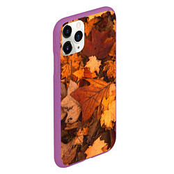 Чехол iPhone 11 Pro матовый Опавшие листья, цвет: 3D-фиолетовый — фото 2