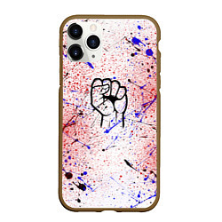 Чехол iPhone 11 Pro матовый Не сдавайся - кулак, цвет: 3D-коричневый