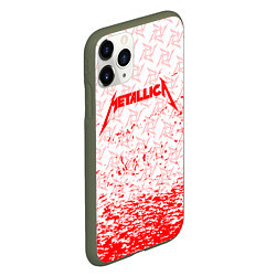 Чехол iPhone 11 Pro матовый Metallica - брызги, цвет: 3D-темно-зеленый — фото 2
