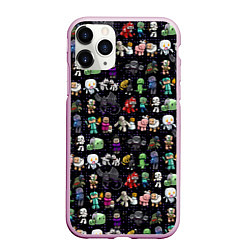 Чехол iPhone 11 Pro матовый Minecraft game characters, цвет: 3D-розовый