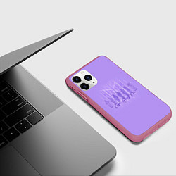 Чехол iPhone 11 Pro матовый BTS live goes on purple, цвет: 3D-малиновый — фото 2