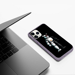 Чехол iPhone 11 Pro матовый Monokuma and FNAF, цвет: 3D-серый — фото 2