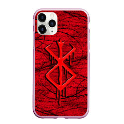 Чехол iPhone 11 Pro матовый Berserk red smudges, цвет: 3D-розовый