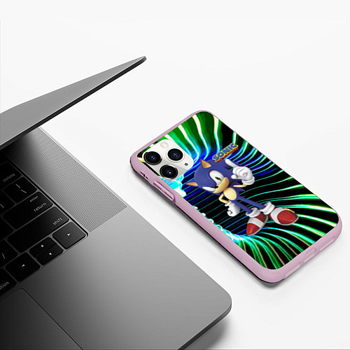 Чехол iPhone 11 Pro матовый Sonic - hedgehog - video game / 3D-Розовый – фото 3