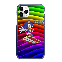 Чехол iPhone 11 Pro матовый Sonic - hedgehog - skateboarding - bands, цвет: 3D-серый
