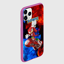 Чехол iPhone 11 Pro матовый Knuckles Echidna - Sonic - Video game, цвет: 3D-фиолетовый — фото 2