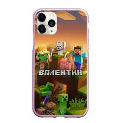 Чехол iPhone 11 Pro матовый Валентин Minecraft, цвет: 3D-розовый