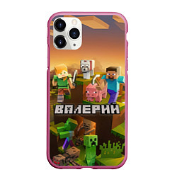 Чехол iPhone 11 Pro матовый Валерий Minecraft, цвет: 3D-малиновый