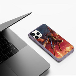 Чехол iPhone 11 Pro матовый Metal: Hellsinger Демон, цвет: 3D-серый — фото 2