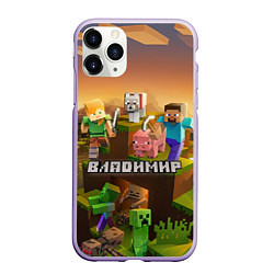 Чехол iPhone 11 Pro матовый Владимир Minecraft, цвет: 3D-светло-сиреневый