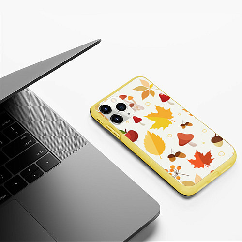 Чехол iPhone 11 Pro матовый Осенние дары природы / 3D-Желтый – фото 3