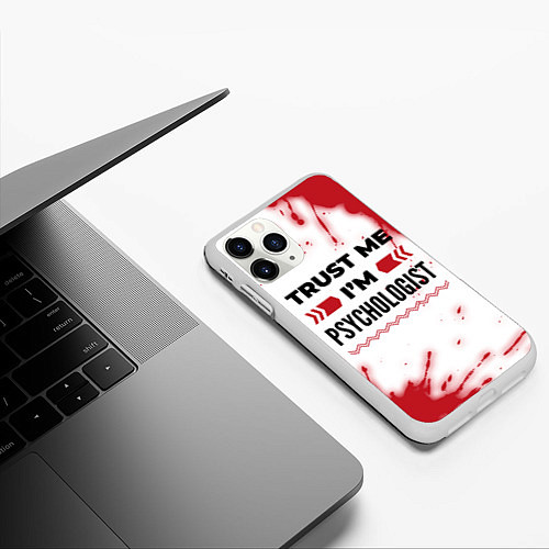 Чехол iPhone 11 Pro матовый Trust me Im psychologist white / 3D-Белый – фото 3