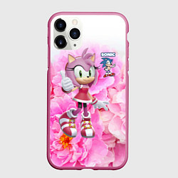 Чехол iPhone 11 Pro матовый Sonic - Amy Rose - Video game, цвет: 3D-малиновый