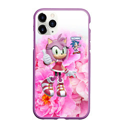 Чехол iPhone 11 Pro матовый Sonic - Amy Rose - Video game, цвет: 3D-фиолетовый