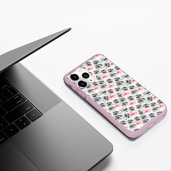 Чехол iPhone 11 Pro матовый Глаза и брови поп арт, цвет: 3D-розовый — фото 2