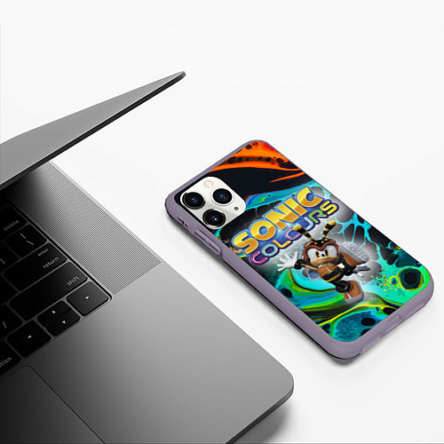 Чехол iPhone 11 Pro матовый Charmy Bee - Sonic - Video game / 3D-Серый – фото 3