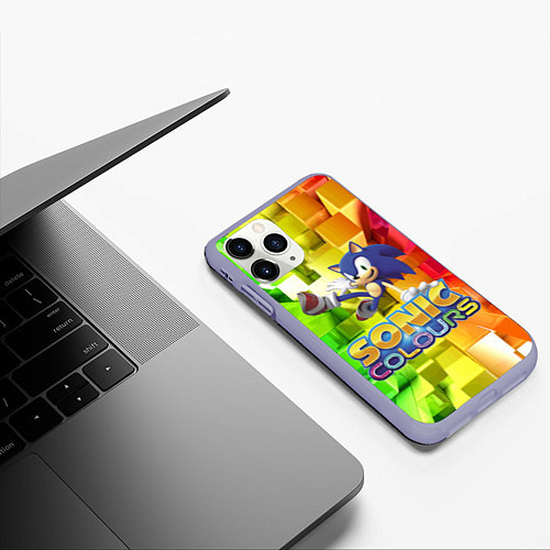 Чехол iPhone 11 Pro матовый Sonic Colours - Hedgehog - Video game / 3D-Светло-сиреневый – фото 3