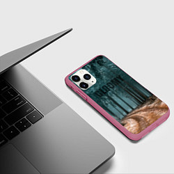 Чехол iPhone 11 Pro матовый Мрачный Лес GLOOMY, цвет: 3D-малиновый — фото 2