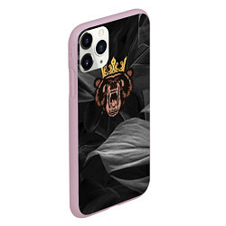 Чехол iPhone 11 Pro матовый Русский Царь зверей Медведь, цвет: 3D-розовый — фото 2