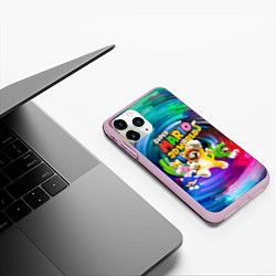 Чехол iPhone 11 Pro матовый Super Mario 3D World - Nintendo - Team of heroes, цвет: 3D-розовый — фото 2