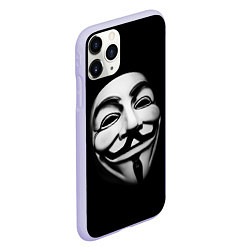 Чехол iPhone 11 Pro матовый Маска анонимуса - Гай Фокс, цвет: 3D-светло-сиреневый — фото 2