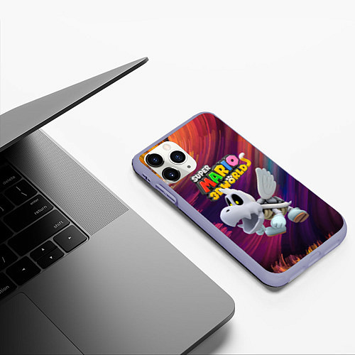 Чехол iPhone 11 Pro матовый Dry Bones - Super Mario 3D World - Nintendo / 3D-Светло-сиреневый – фото 3