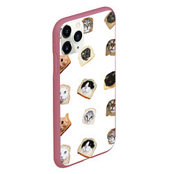 Чехол iPhone 11 Pro матовый Хлебокоты, цвет: 3D-малиновый — фото 2